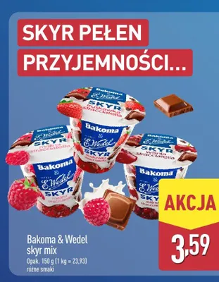 Skyr mix Bakoma & E.Wedel malina stracciatella promocja w Aldi