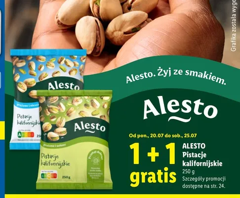 Pistacje kalifornijskie Alesto promocja w Lidl