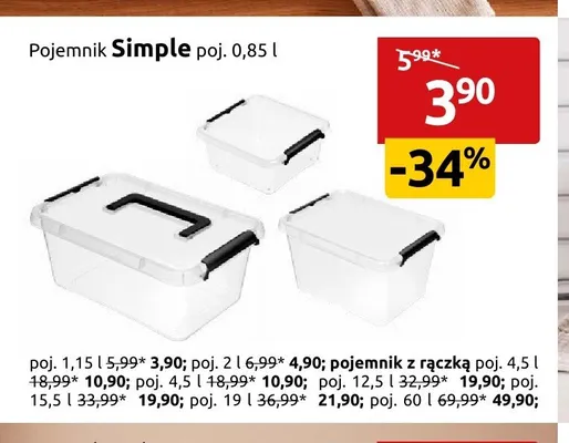 Pojemnik Simple 0,85 l promocja w Black Red White