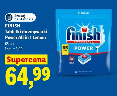 Tabletki do zmywarki Power All in 1 Lemon Finish promocja w Lidl