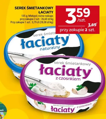 Serek śmietankowy Łaciaty z czosnkiem promocja w Stokrotka