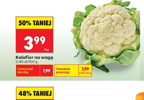 Kalafior na wagę promocja w Biedronka