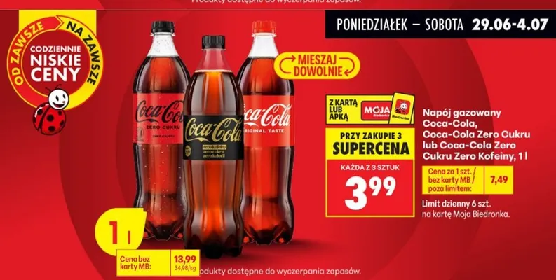 Napój Coca-cola promocja w Biedronka