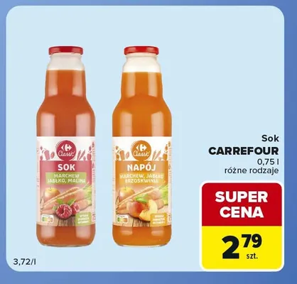 Sok marchew jabłko malina Carrefour promocja w Carrefour Market