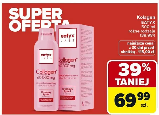 Kolagen 60 000 mg + kwas hialuronowy różne rodzaje promocja w Carrefour Market
