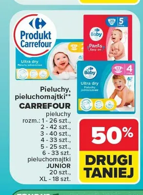 Pieluchy Carrefour promocja w Carrefour