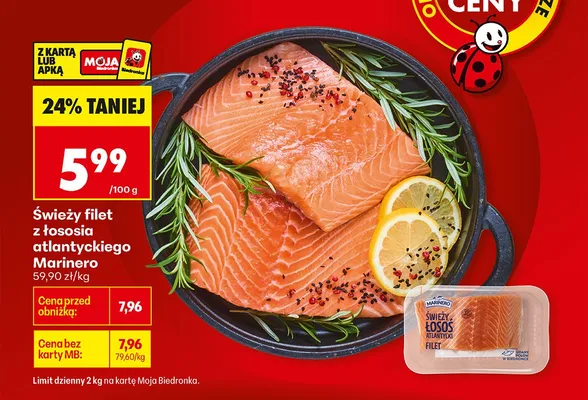 Świeży filet z łososia atlantyckiego promocja w Biedronka