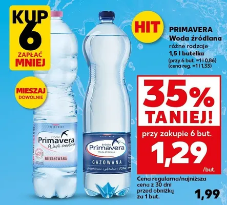 Woda źródlana różne rodzaje promocja w Kaufland