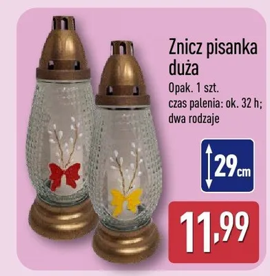 Znicz pisanka duża promocja w Aldi