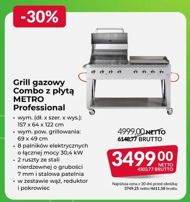 Grill gazowy Combo z płytą METRO Professional promocja w Makro