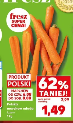 Marchew młoda luzem promocja w Kaufland