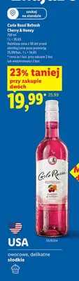 Wino Carlo Rossi Refresh Cherry & Honey promocja w Lidl