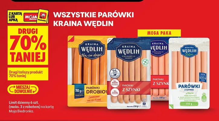 Parówki z szynki Nature Kraina Wędlin promocja w Biedronka