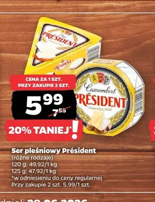 Ser pleśniowy Brie Président promocja w Netto