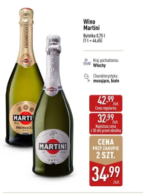 Wino musujące Martini Asti promocja w Aldi