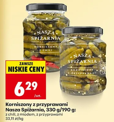 Korniszony z miodem promocja w Biedronka