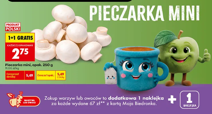 Pieczarki mini polskie promocja w Biedronka
