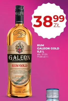 Rum GALEON GOLD promocja w Duży Ben