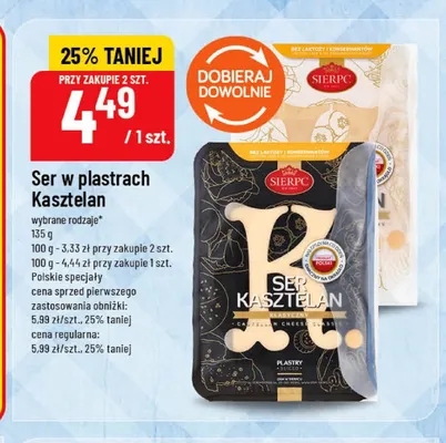 Ser w plastrach Kasztelan promocja w POLOmarket