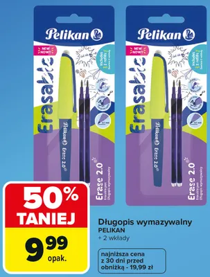 Długopis wymazywalny Pelikan + 2 wkłady promocja w Carrefour