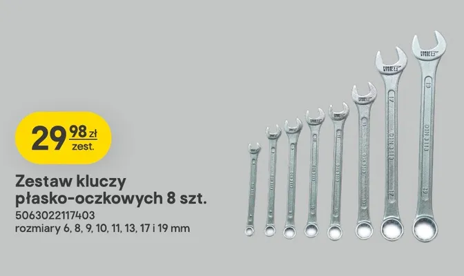 Zestaw kluczy płasko-oczkowych Forge Steel 8 szt. promocja w Castorama