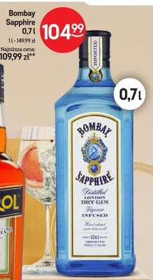 Gin Bombay Sapphire 0,7l promocja w Żabka