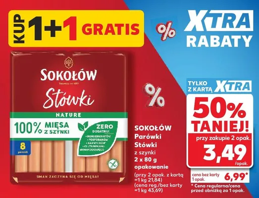 Parówki stawki z szynki promocja w Kaufland