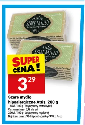 Szare mydło hipoalergiczne Attis promocja w Twój Market