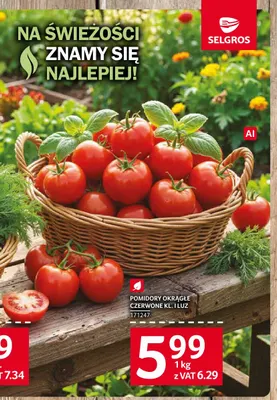 Pomidory okrągłe czerwone kl. I promocja w Selgros