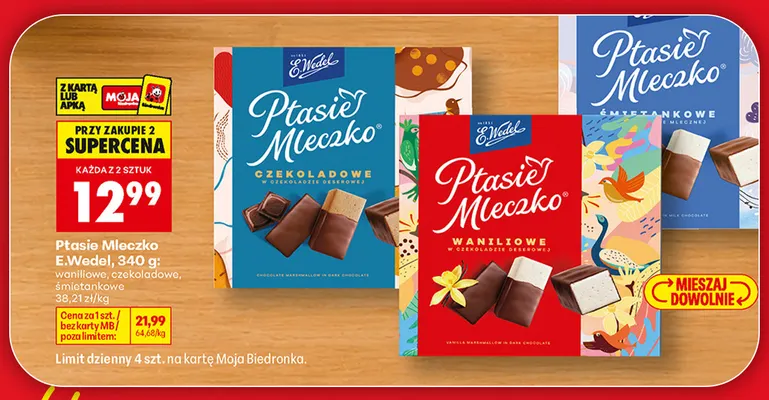 Ptasie Mleczko E.Wedel waniliowe promocja w Biedronka