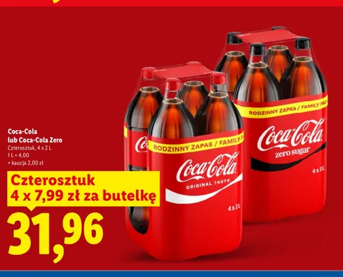 Napój gazowany Coca-Cola 4-pak promocja w Lidl