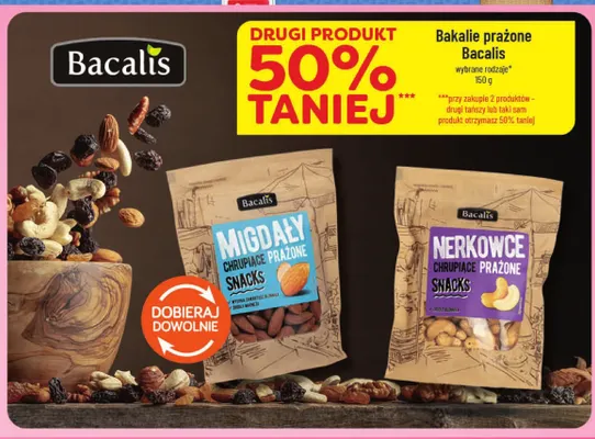 Migdały chrupiące prażone Bacalis Snacks promocja w POLOmarket