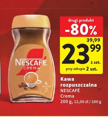 Kawa rozpuszczalna Nescafé Crema promocja w Intermarche