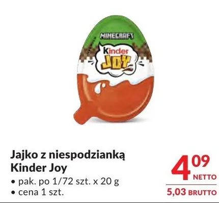 Jajko z niespodzianką Kinder Joy promocja w Makro