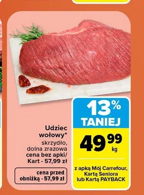 Udziec wołowy skrzydło promocja w Carrefour