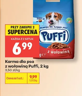 Karma dla psa z wołowiną Puffi promocja w Biedronka