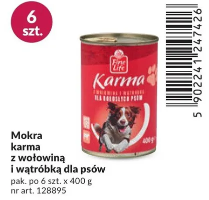 Mokra karma z wołowiną i wątróbką dla psów promocja w Makro