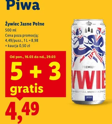 Piwo jasne pełne promocja w Lidl