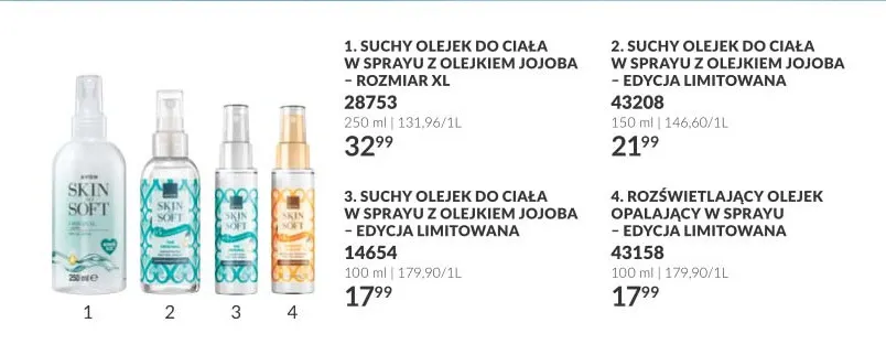 Suchy olejek do ciała w sprayu z olejkiem jojoba - rozmiar XL Avon promocja w AVON