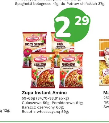 Zupa instant Rosół z włoszczyzną Amino promocja w Limonka