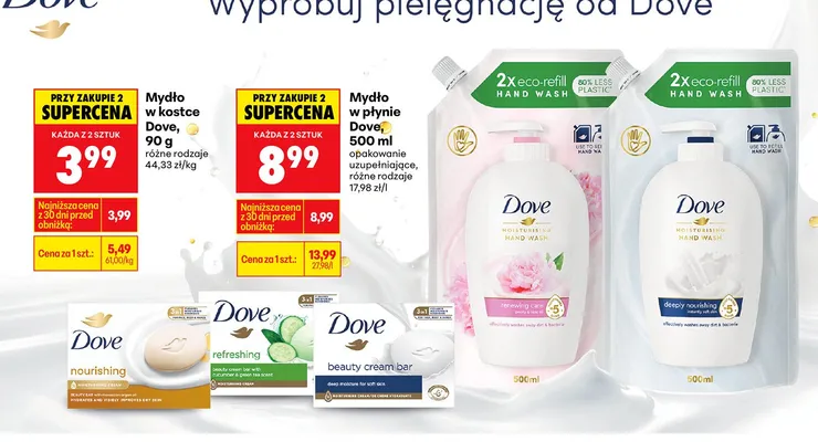 Mydło w kostce uzupełniające, opakowanie uzupełniające różne rodzaje promocja w Biedronka