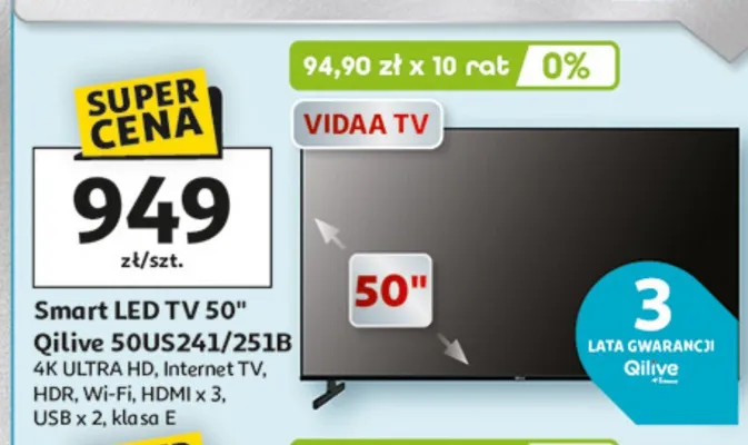 Smart LED TV 50" 50US241/251B promocja w Auchan