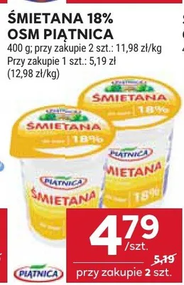 Śmietana 18% osm piątnica promocja w Stokrotka
