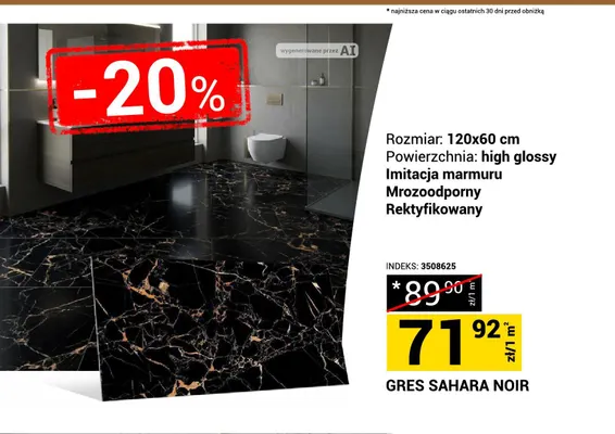 Gres Sahara Noir 120x60 cm promocja w Merkury Market