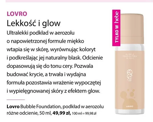 Podkład w aerozolu Lovro Bubble Foundation promocja w Hebe