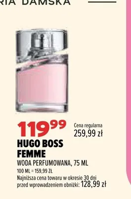 Woda perfumowana Hugo Boss Femme promocja w Drogerie Natura