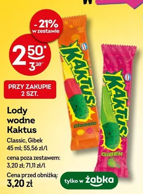 Lody wodne Kaktus promocja w Żabka