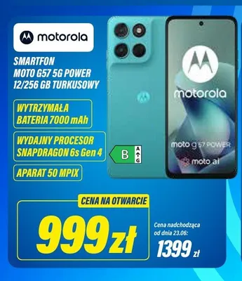 Smartfon Motorola Moto G57 5 g Power 12/256 GB turkusowy promocja w RTV EURO AGD