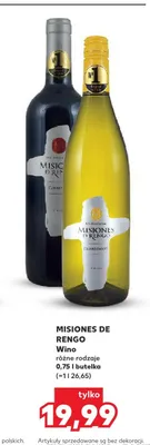 Wino białe wytrawne Misiones de Rengo Chardonnay promocja w Kaufland