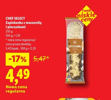 Zapiekanka z mozzarellą i pieczarkami Chef Select promocja w Lidl